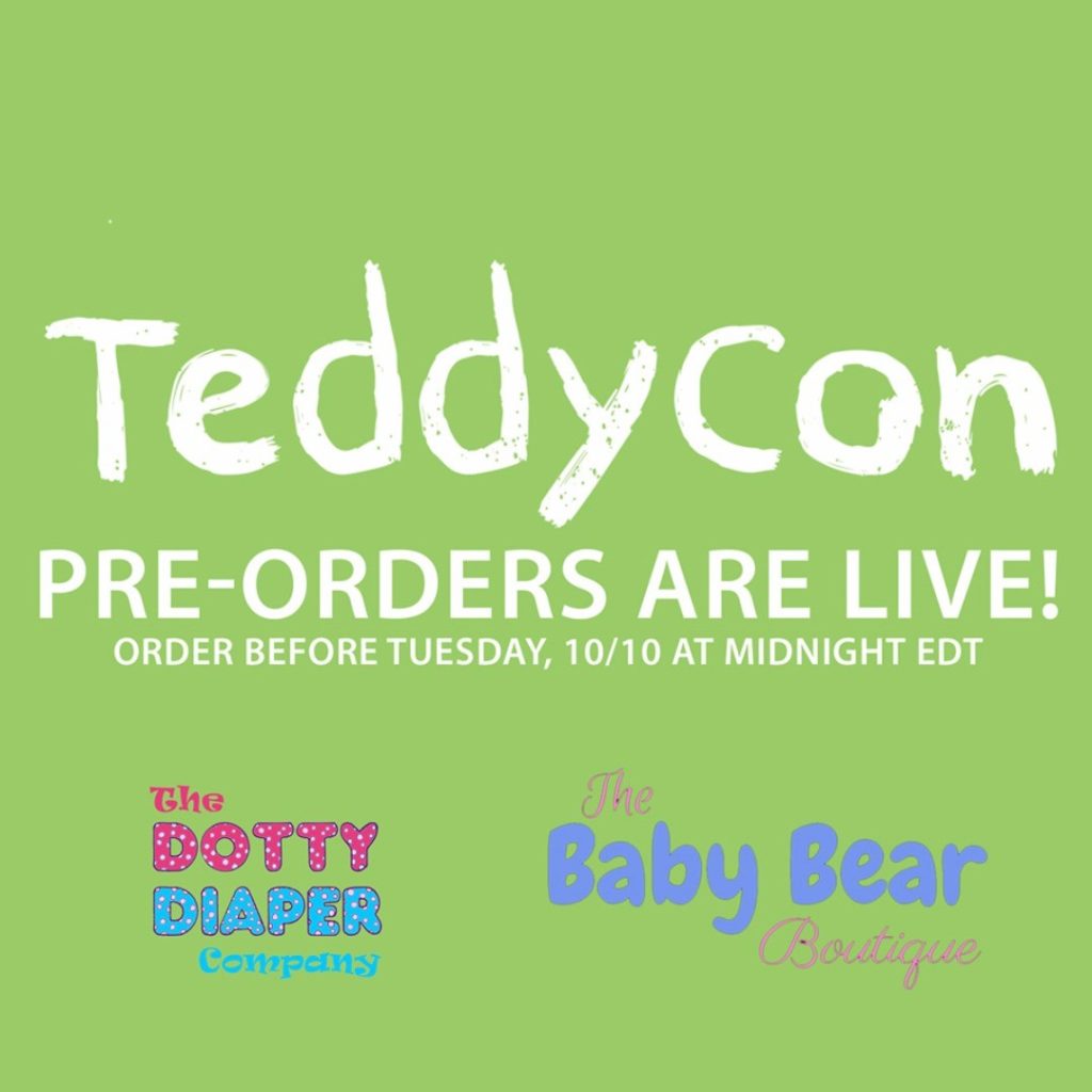 Pre-orders are now live exclusively for @teddy_con attendees! If you want something from @thedottydiapercompany  or @thebabybearboutique  to pick up at TC order now! Official site launch to follow TeddyCon